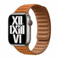  APPLE GOLDEN BROWN LEATHER LINK 45mm M/L 42,44,45,ULTRA 1,2